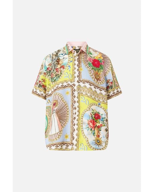 Camilla Metallic Short Sleeve Oversized Shirt Painted Prayers for men