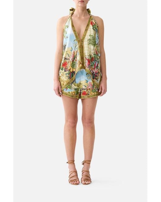 Camilla Yellow Scarf Tie Top Wanderlust Empire