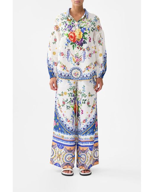 Camilla White Balloon Sleeve Blouse Tiles Darls