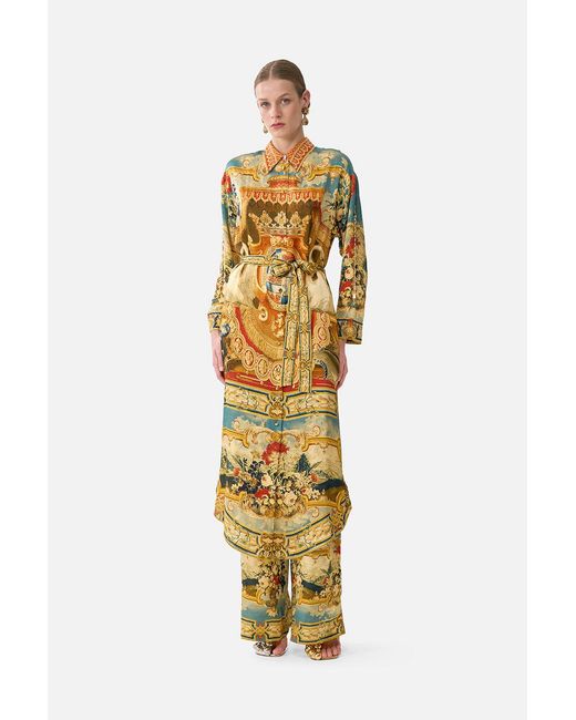 Camilla Metallic Shirt Dress With Back Button Detail Life's Rich Tapestry