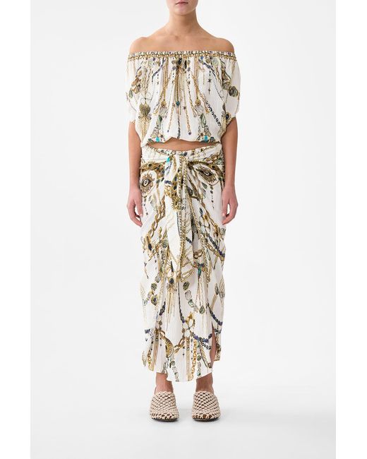 Camilla White Off Shoulder Elastic Top Chain Gang