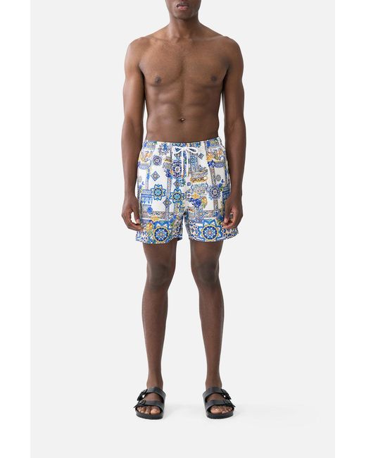 Camilla Blue Mid Length Boardshort With Elastic Waist Milla for men