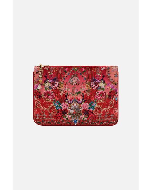 Camilla Small Canvas Clutch Rites Of Roses in Red Lyst