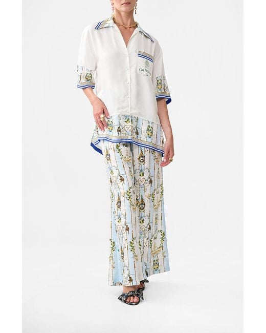Camilla White Oversized Shirt With Pocket Venus On A Vespa