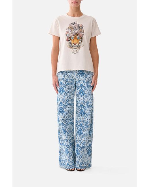 Camilla Blue Short Sleeve Easy Tee Aranjuez Animalia