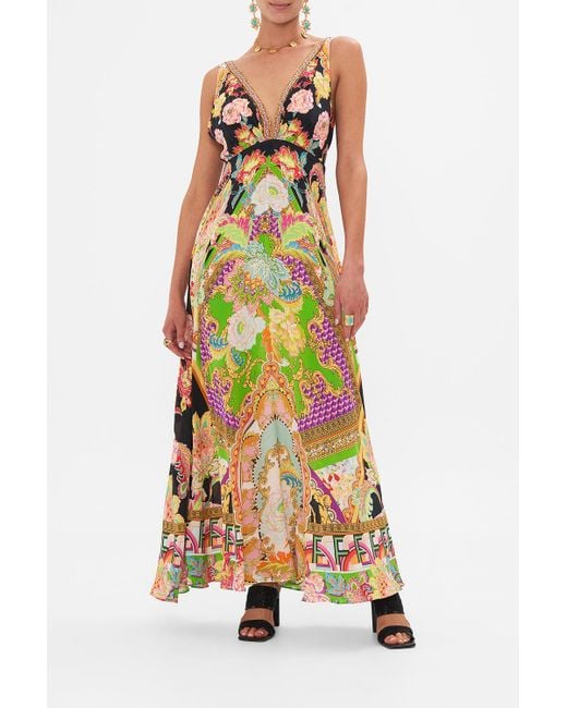 PLUNGE NECK MAXI DRESS SUNDOWNERS IN SICILY