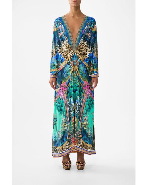 Camilla Blue Tuck Front Jersey Dress Animal Alchemy
