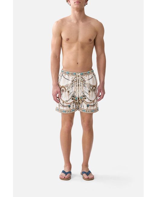 Camilla White Mid Length Boardshort With Elastic Waist Chain Gang for men