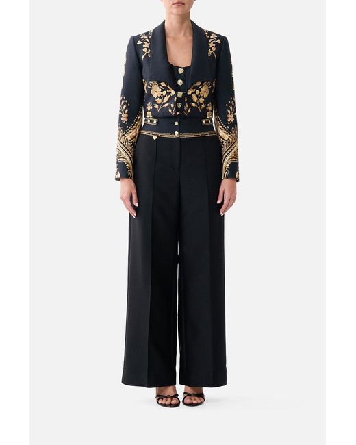 Camilla Black Tailored Pant With Waist Button Detail Taurus Rising