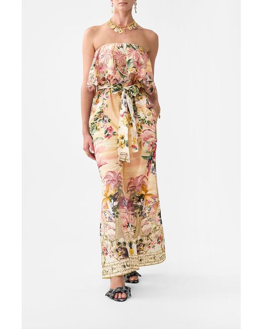 Camilla White Strapless Jumpsuit With Frill Welcome To The Lotus