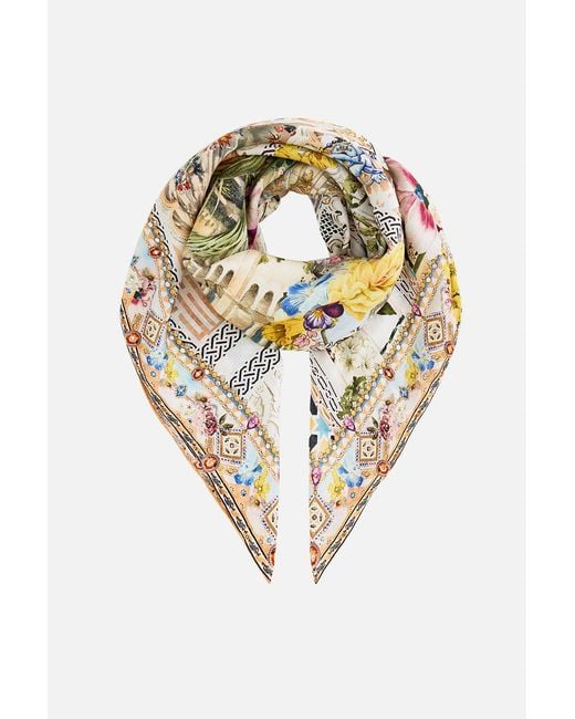 Camilla Metallic Large Crystalled Silk Square Scarf The Architects Of Alcázar