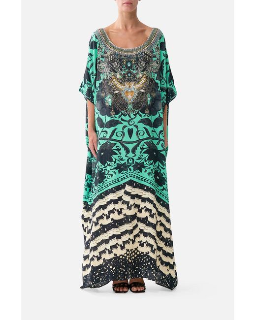 Camilla Green Round Neck Kaftan Sacramente