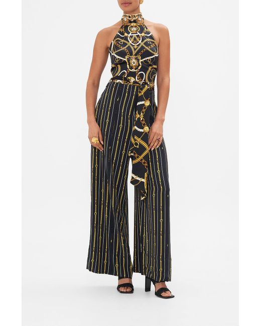 Camilla Black Scarf Belt Wide Leg Pant Coast To Coast