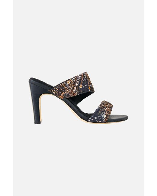Camilla Black Pamela Asymmetrical Heel Sandal Feline Folklore