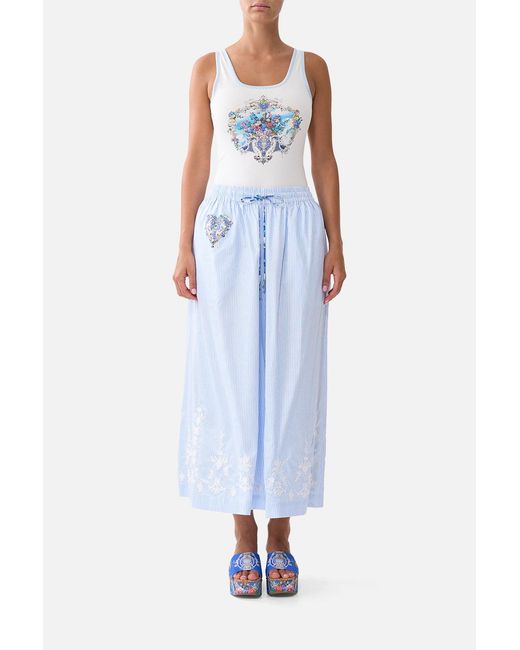 Camilla White Jersey Scoop Neck Tank Top
