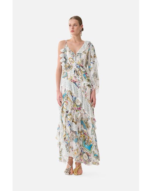 Camilla White Asymmetric Spliced Ruffle Dress Art For The Artisans