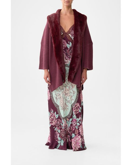 Camilla Red Knit Relaxed Layer With Faux Fur If These Tiles Could Talk
