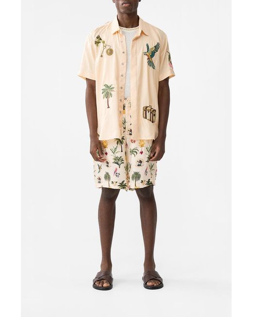 Camilla Natural Fixed Waist Mid Length Walk Short Welcome To The Lotus for men