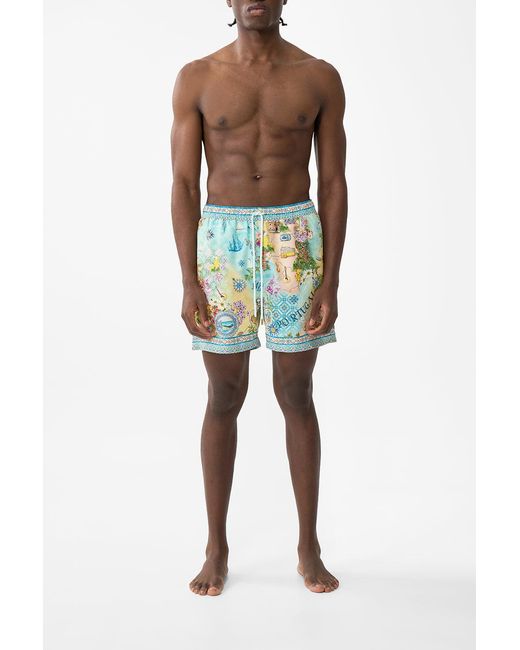 Camilla Multicolor Mid Length Boardshort With Elastic Waist Just Coasting for men