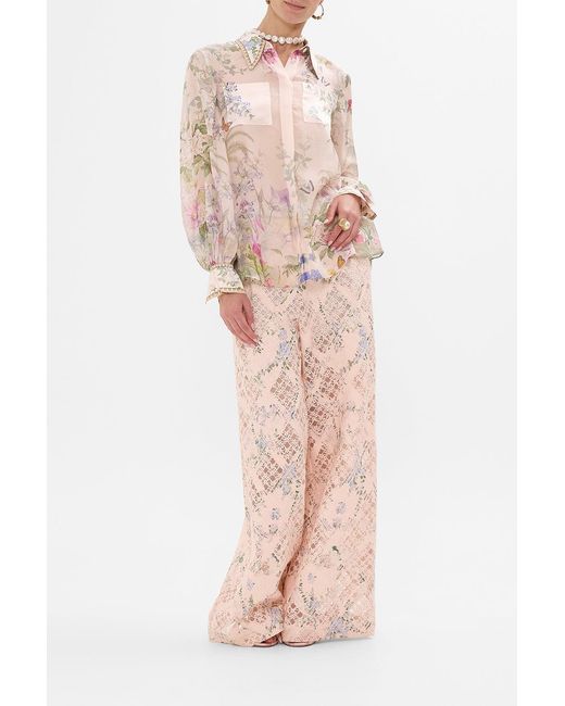 Camilla Pink Curved Collar Blouse With Pockets Palacio Playground