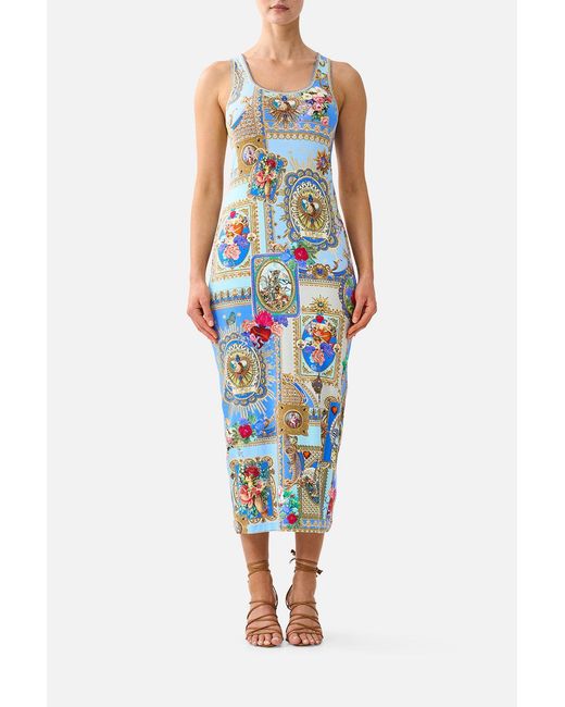 Camilla Blue Jersey Scoop Neck Tank Dress Verses