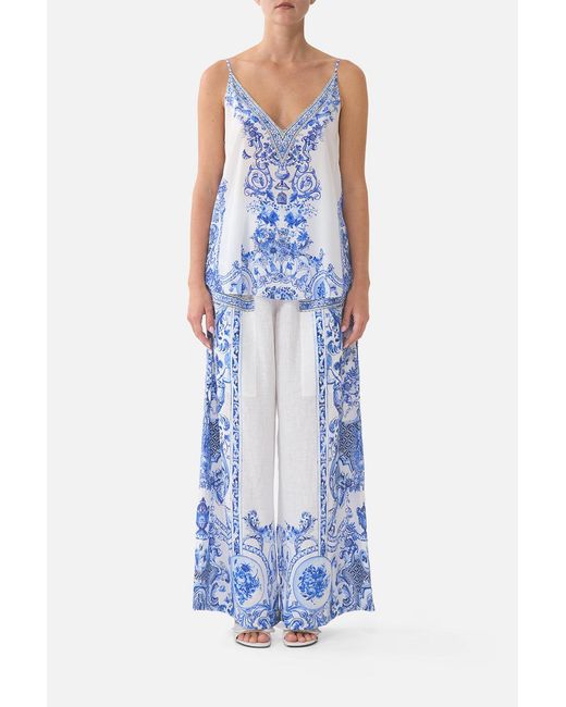Camilla Blue V Neck Cami Ceramic Panoramic