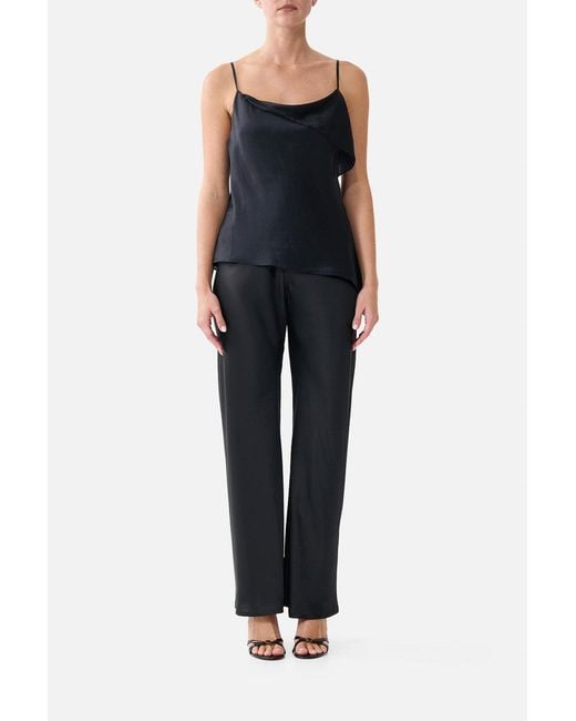 Camilla Black Bias Cut Drawstring Pant Silk Essentials