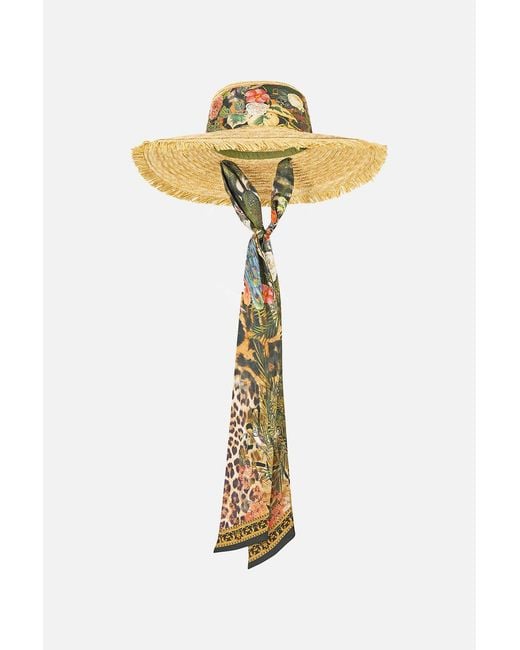 Camilla Metallic Large Raffia Sun Hat Leotigra Land