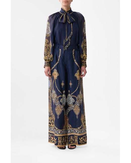 Camilla Blue Detachable Pussy Bow Raglan Blouse The Imperial Gate