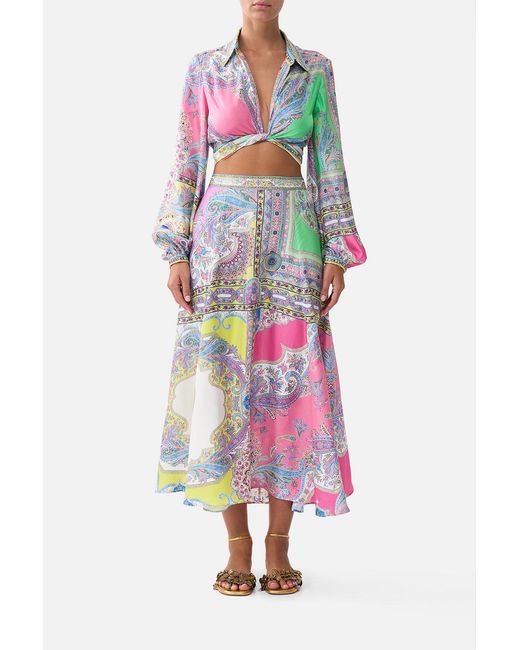 Camilla White Panelled Flared Long Skirt Magic Carpet Ride