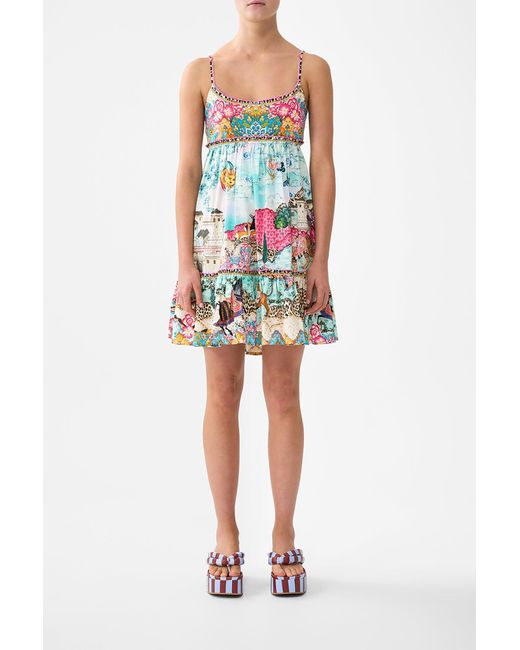Camilla Red Short Dress With Jersey Bodice Miniature Moments