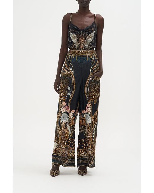 Camilla Black Wide Leg Trouser With Front Pockets Rockstar Royalty