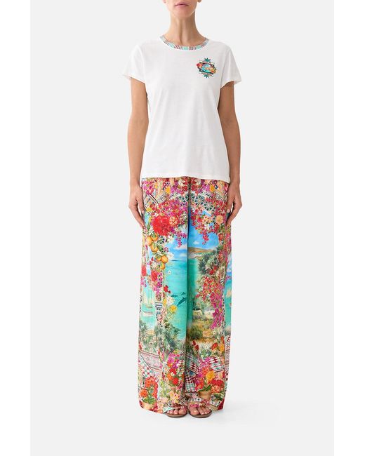 Camilla White Slim Fit Round Neck T-Shirt Meet Me