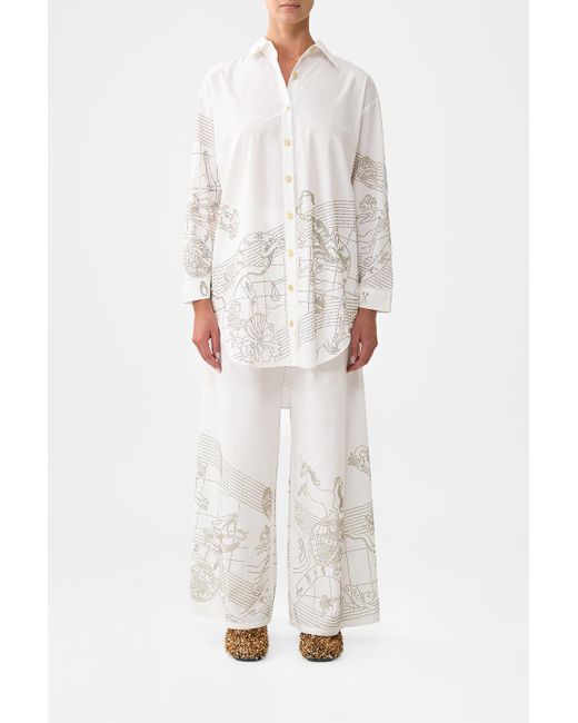 Camilla White Shirt Tunic With Side Buttons House Of Horoscopes