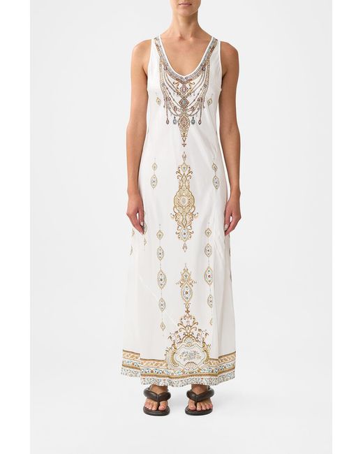 Camilla White Bias Cut Tank Dress Ottoman Dynasty
