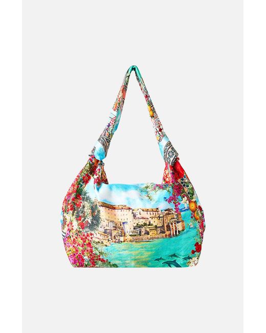Camilla Blue Slouch Shoulder Bag With Knot Details Meet Me