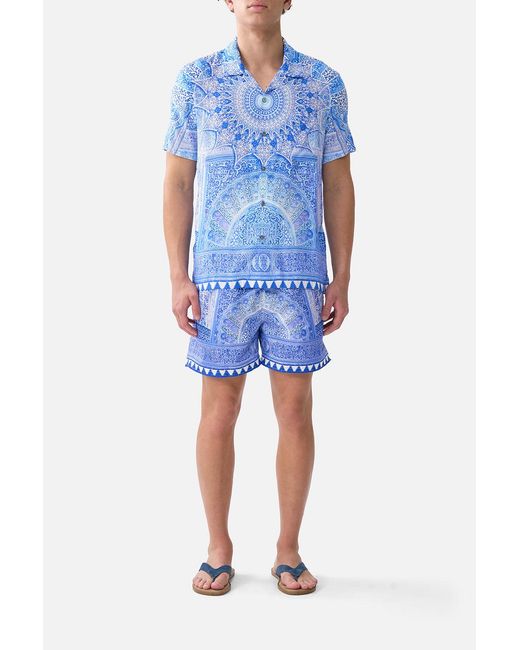 Camilla Blue Short Sleeve Camp Collared Shirt The Bosphorous for men