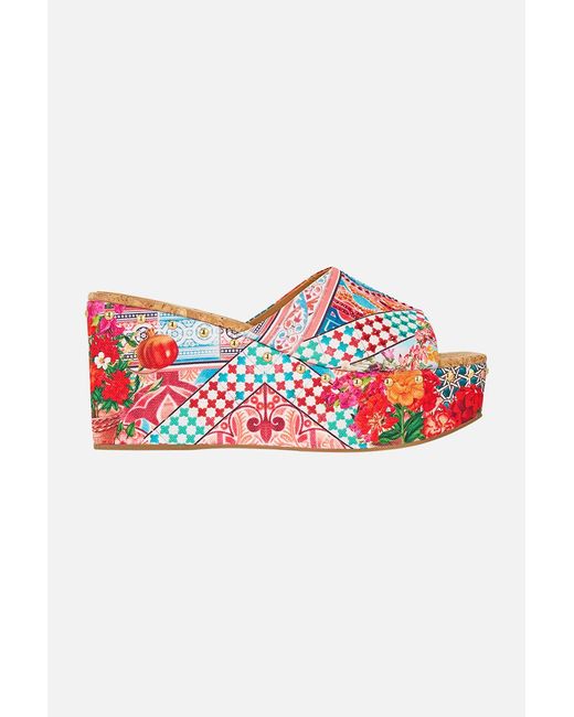 Camilla Red Miray Wedge Mule Meet Me