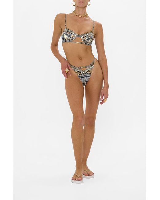 Camilla Black Pant With Cut Out And Trim Temples Of Dendara