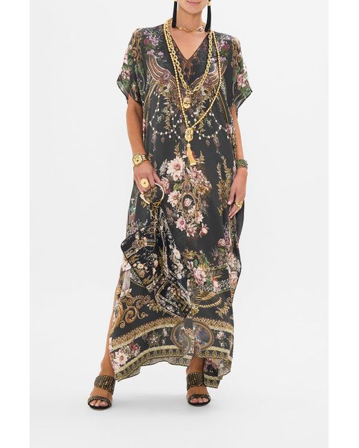 Camilla Multicolor Slim Fit Kaftan With Lace And Embroidery Dynasty Daze