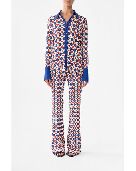Camilla Blue Fitted Jersey Shirt Rinse & Roar