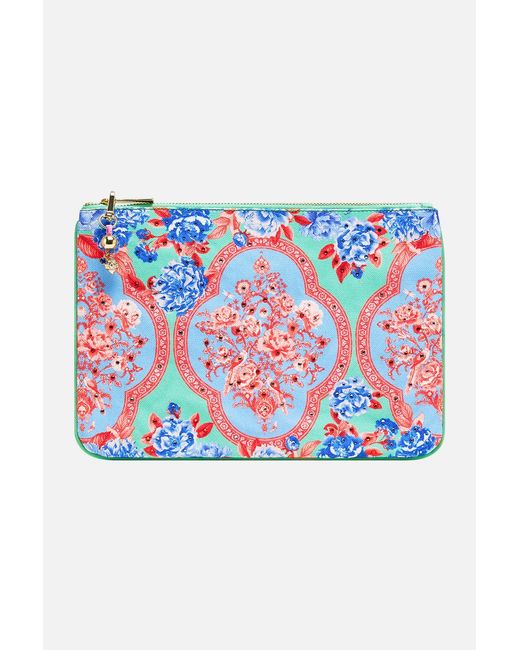 Camilla Blue Small Canvas Clutch Topkapi Pop