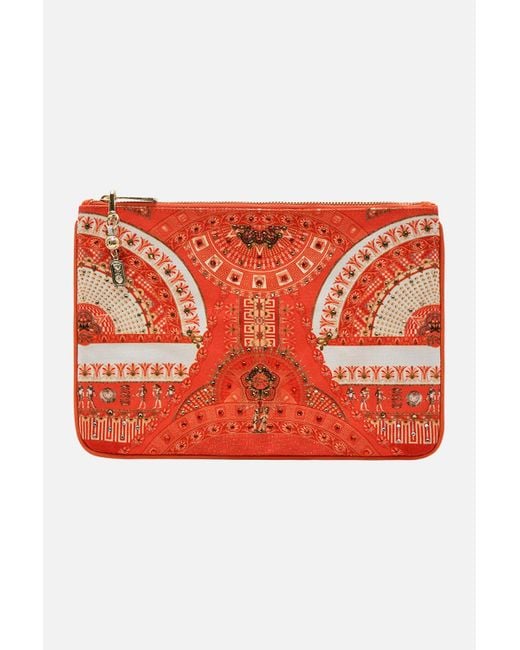 Camilla Red Small Canvas Clutch The Obelisk Gate