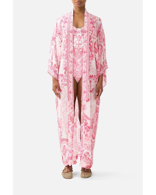 Camilla Pink Kimono Layer With Collar Livin La Vida Rosa