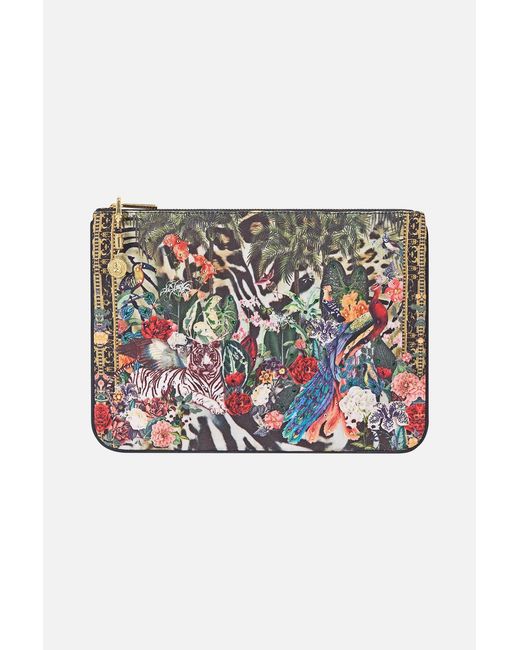 Camilla Multicolor Small Canvas Clutch Leotigra Land