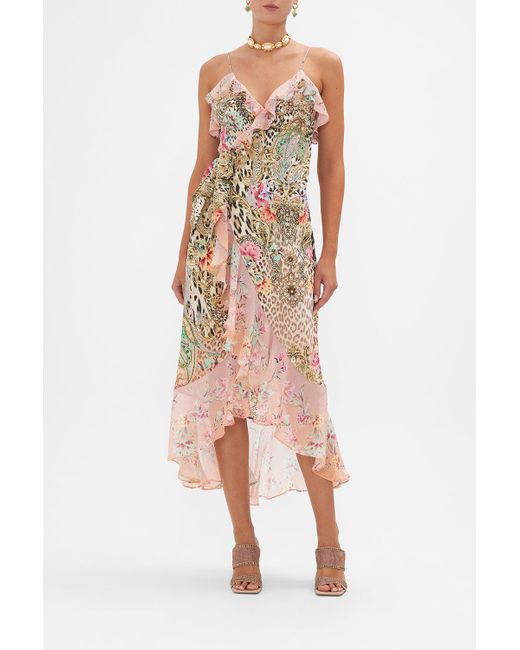 Camilla Long Wrap Dress With Frill Queen Atlantis Lyst UK