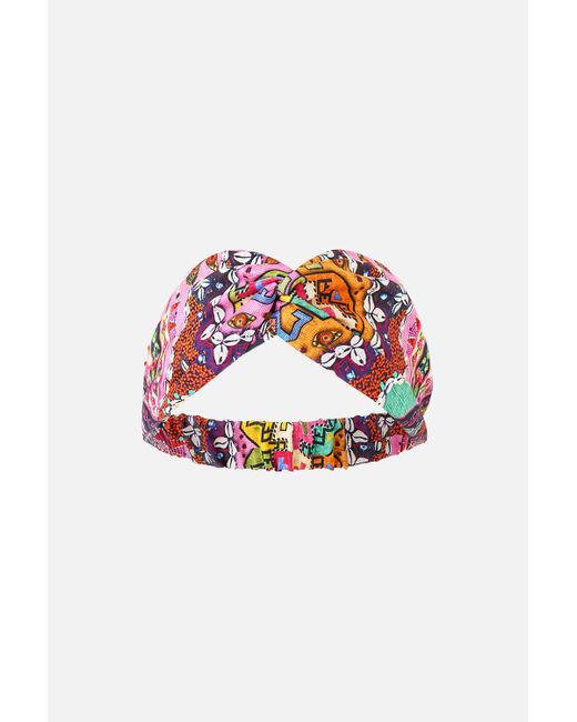 Camilla Red Woven Twist Headband Patchwork Panorama