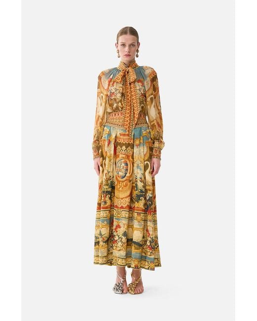 Camilla Metallic Detachable Pussy Bow Raglan Blouse Life's Rich Tapestry