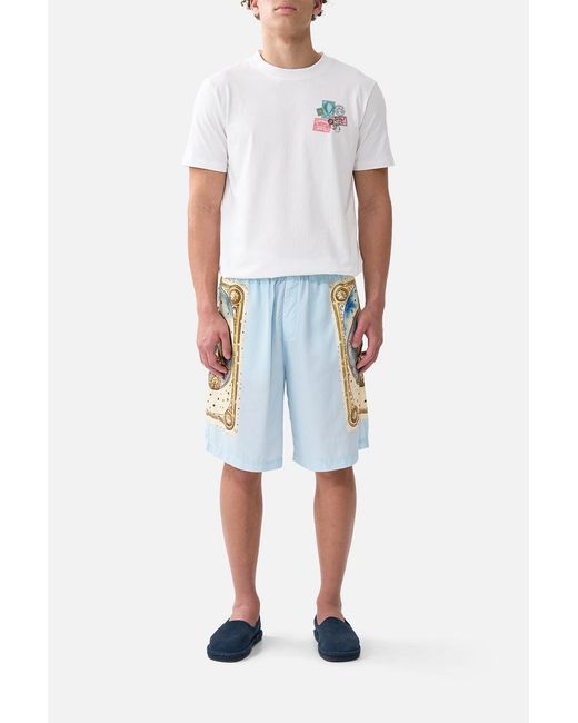 Camilla Blue Baggy Long Walk Short With Elastic Waist House Of Horoscopes for men