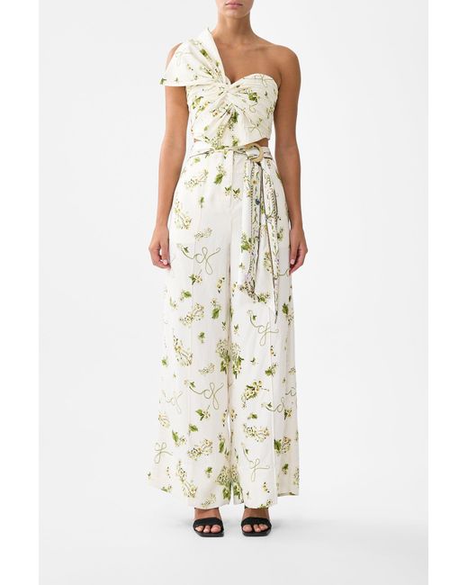 Camilla White Asymmetrical Bow Top